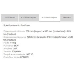 FOUR Fusing PRO-FUSER-Dim.850x510x225mm-Regul.R32C/230-400V-6Kw