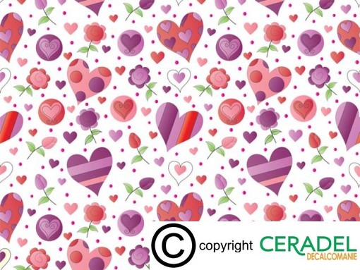 LOVE HEARTS CHINTZ DIM.50X70