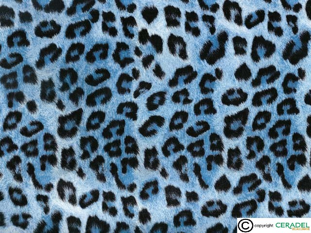 BLUE LEOPARD CHINTZ DIM.50X70