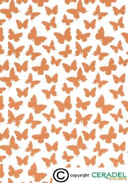 BUTTERFLIES OCHRE CHINTZ DIM.50X70