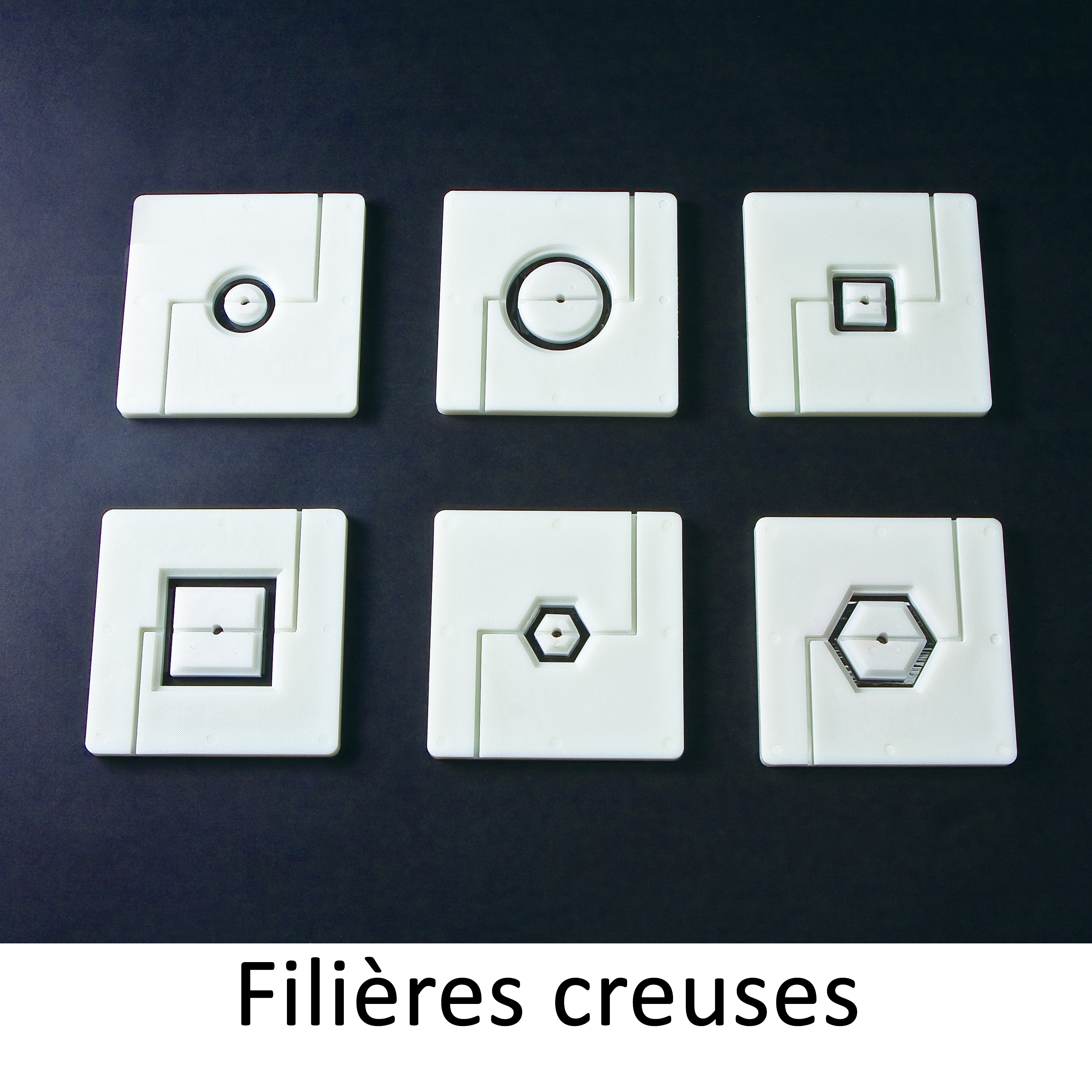 LOT DE 6 EMBOUTS CREUX POUR FILIERE 130