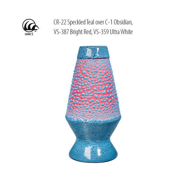 Émail grès à effets Amaco - CR22 Speckled Teal - 472ml