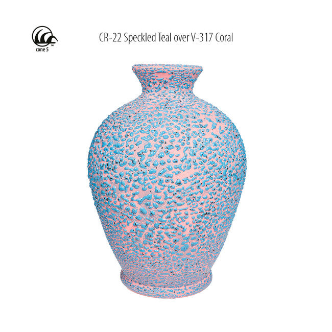 Émail grès à effets Amaco - CR22 Speckled Teal - 472ml