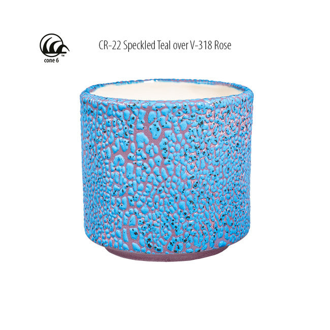 Émail grès à effets Amaco - CR22 Speckled Teal - 472ml