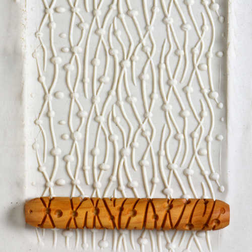 Rouleau bois 10cm - LIGNES ET POINTS - 26