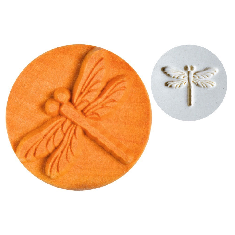 Tampon décoratif LIBELLULE bois rond ø 4 cm