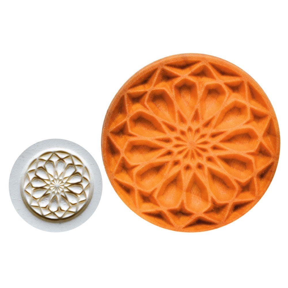 Tampon décoratif ROSACE bois rond ø 4 cm