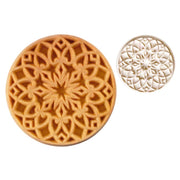 Tampon décoratif bois rond 6 cm - ROSACE - N°9