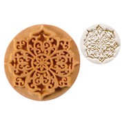 Tampon décoratif bois rond 6 cm - ORIENTAL - N°10