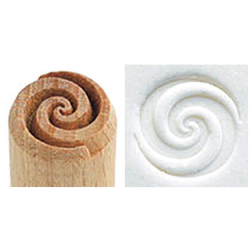 Tampon décoratif bois rond 1,5 cm - SPIRALE