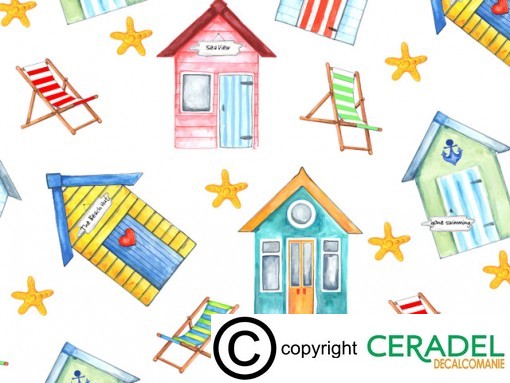BEACH HUTS CHINTZ Dim.50X70cm/750-850°C