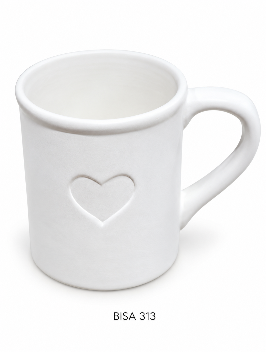 Biscuit Tasse à café avec anse et coeur D8,9cm H10cm
