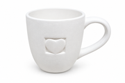 Biscuit Tasse à thé avec anse et coeur D10,8cm H11,5cm
