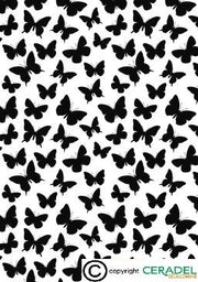 BUTTERFLIES BLACK CHINTZ DIM.50X70*-*
