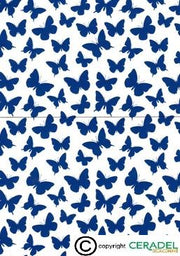 BUTTERFLIES BLUE CHINTZ DIM.50X70