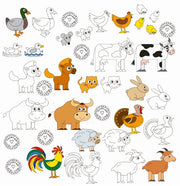 COLORIAGES DE LA FERME.32motifs.10/50mm maxi**