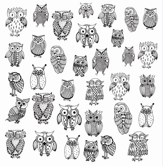 DRÔLES ET CHOUETTES.34motifs.20/40mm maxi**