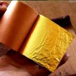 FEUILLES D'OR JAUNE Dim.80X80mm/25Fles 22carats/0.014gr