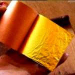 FEUILLES D'OR ROUGE Dim.80X80mm/25Fles 23carats/0.014gr