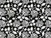 FLORENTINE WHITE ON BLACK CHINTZ DIM.50X70cm/750-850°C