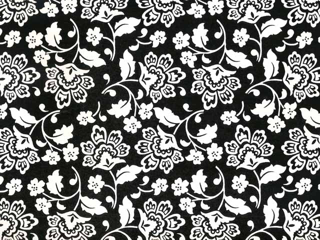 FLORENTINE WHITE ON BLACK CHINTZ DIM.50X70cm/750-850°C