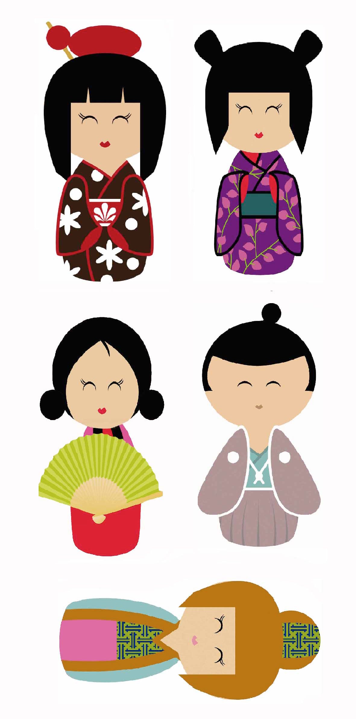 GEISHAS.7motifs.45/65mm maxi**