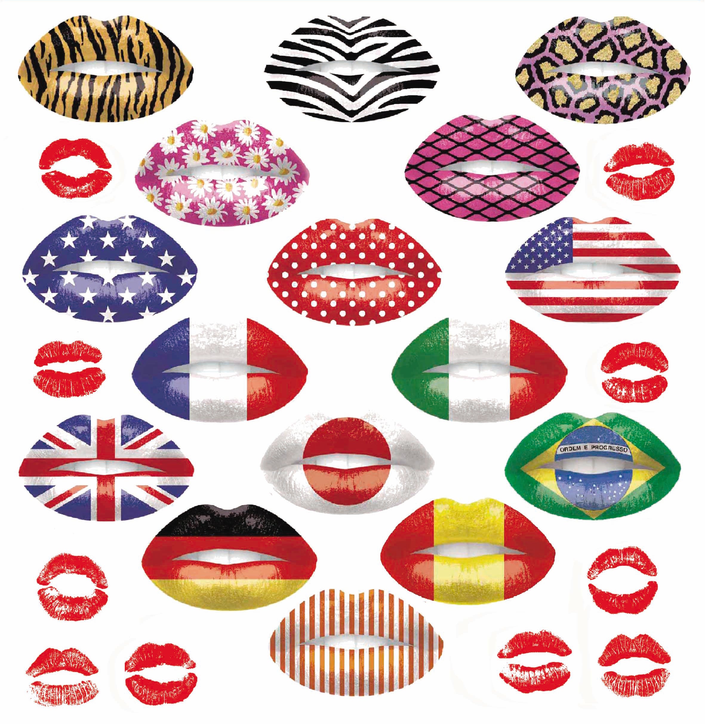 LEVRES COLOREES.26motifs.20/50mm maxi**