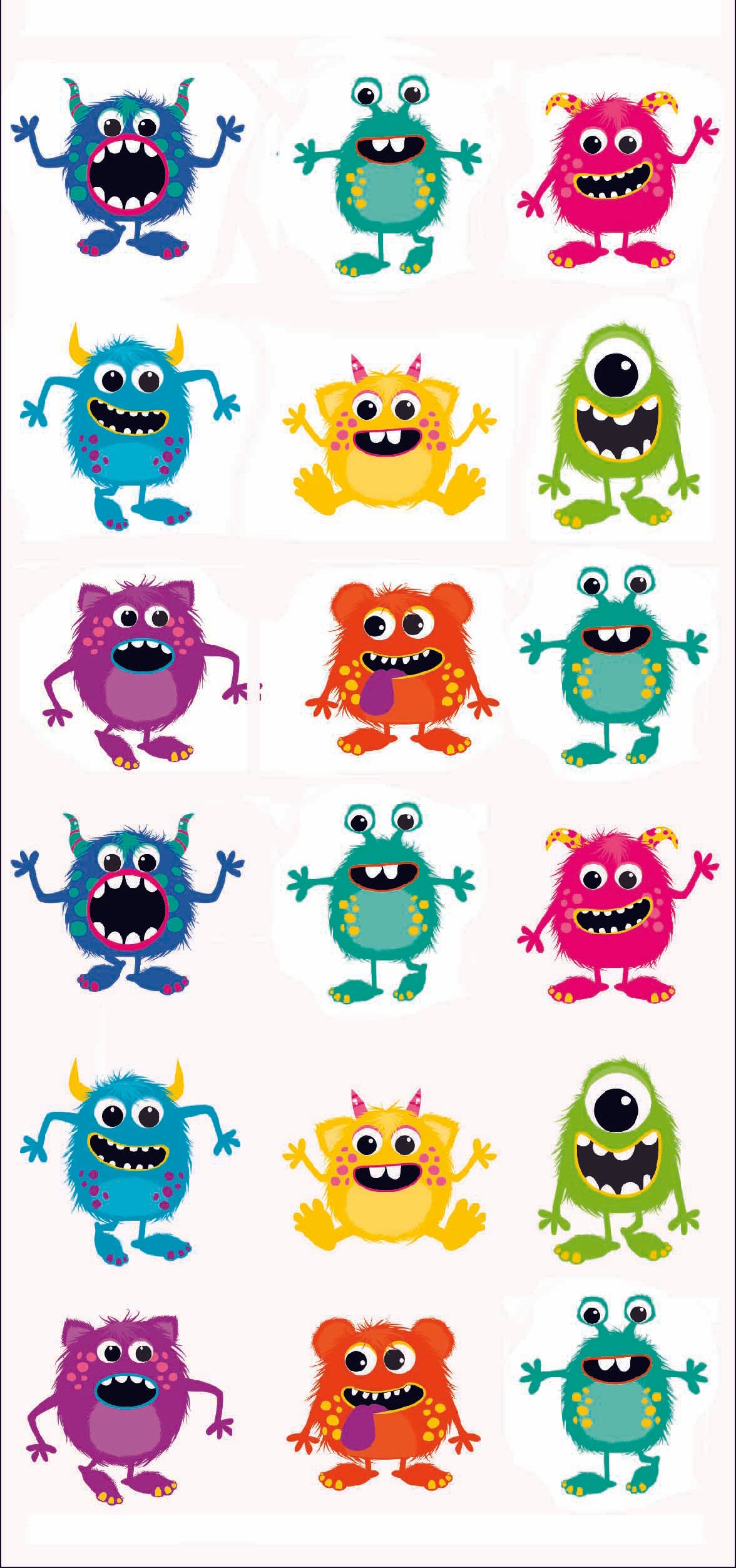 MONSTRES RIGOLOS.18motifs.25/30mm maxi**