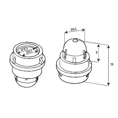NATCHE 3/8 BLEU CLAIR H19xDiam inter 10.5mm