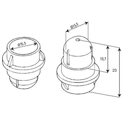 NATCHE 5/8 BLEU CLAIR GD H23xDiam inter 15.5mm
