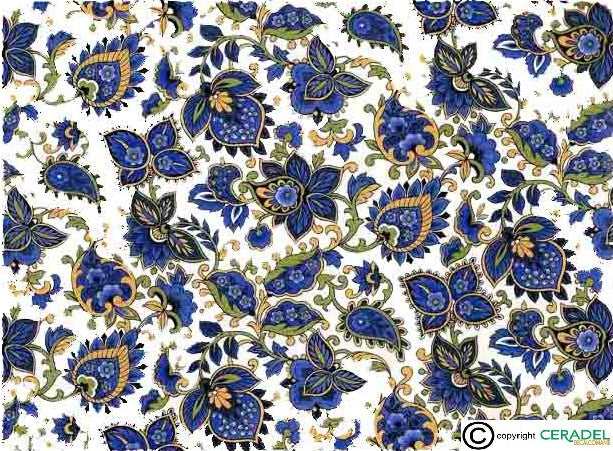 PAISLEY BLUE CHINTZ Dim.50X70cm/750-850°C