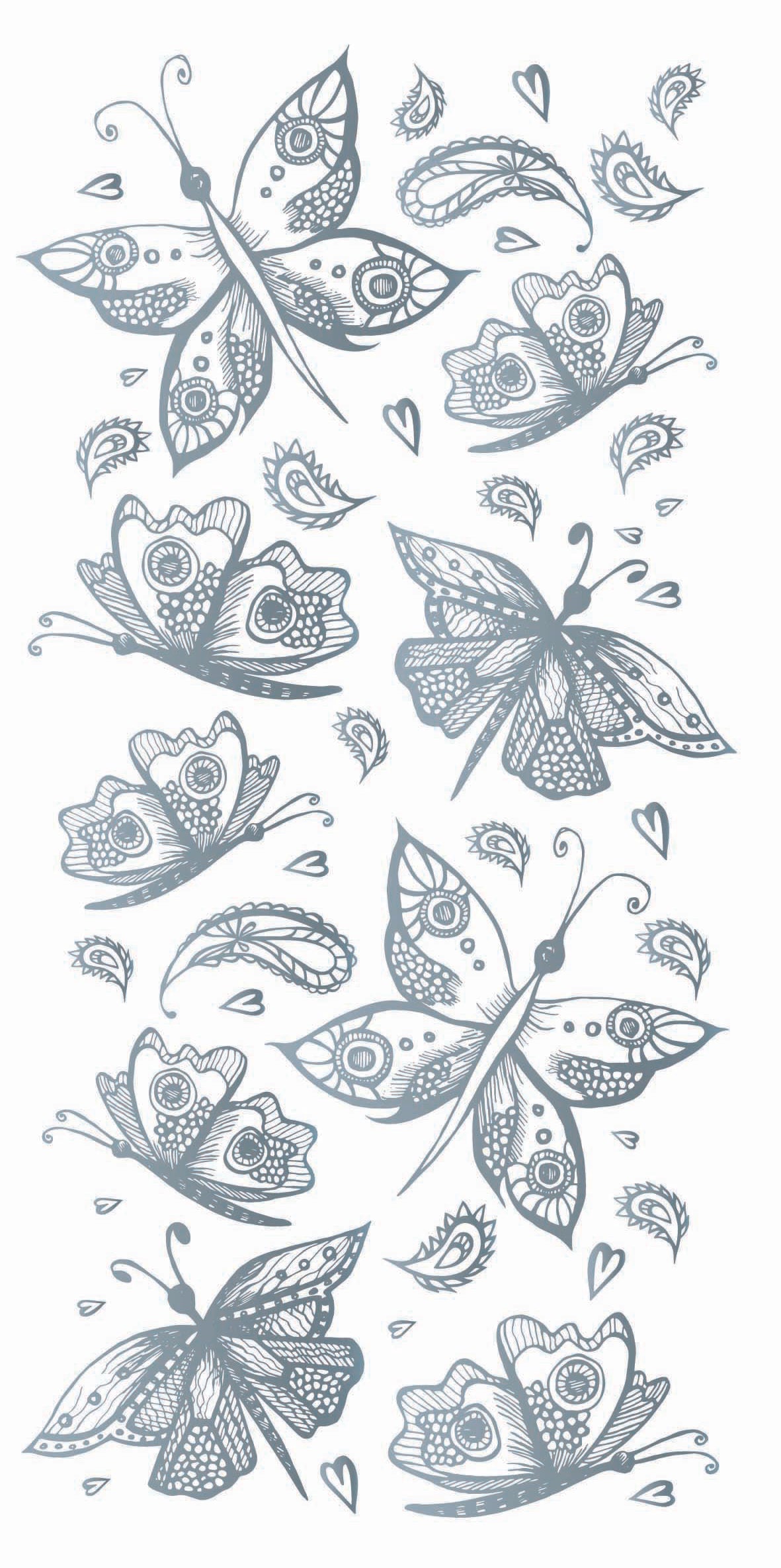 PAPILLONS D'ARGENT.9motifs.30/55mm maxi**