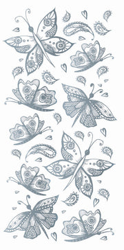 PAPILLONS D'ARGENT.9motifs.30/55mm maxi**