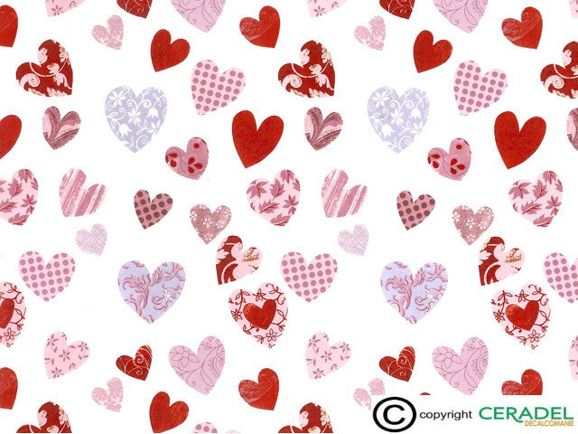 PATCHWORK HEARTS Dim.50X70cm/750-850°C