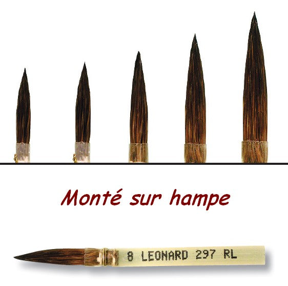 PINCEAU 297RL Rond pointu Très long-Petit gris pur