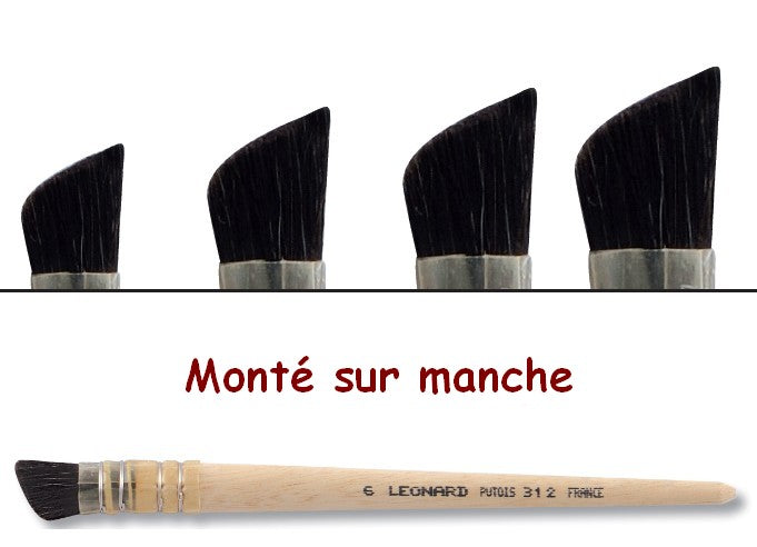 PINCEAU 312PB Putois rond pied de biche sur manche