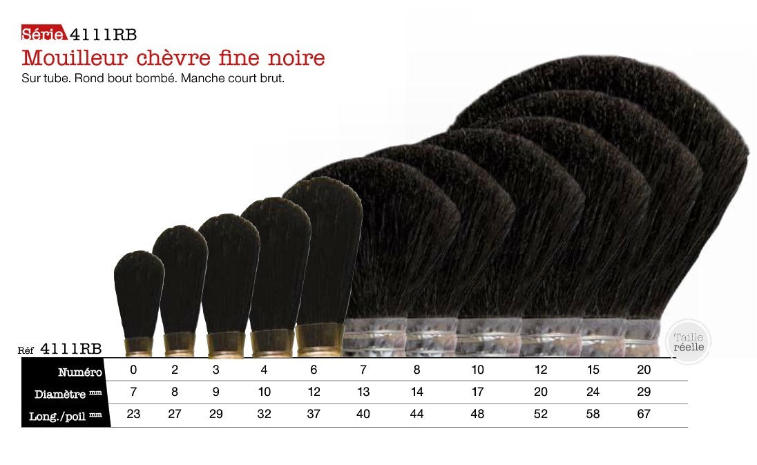 PINCEAU 4111RB Mouilleur chèvre fine noire