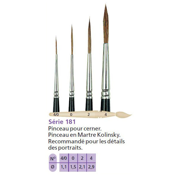 Pinceau LIM 181 Pointe Fine Martre Kolinsky