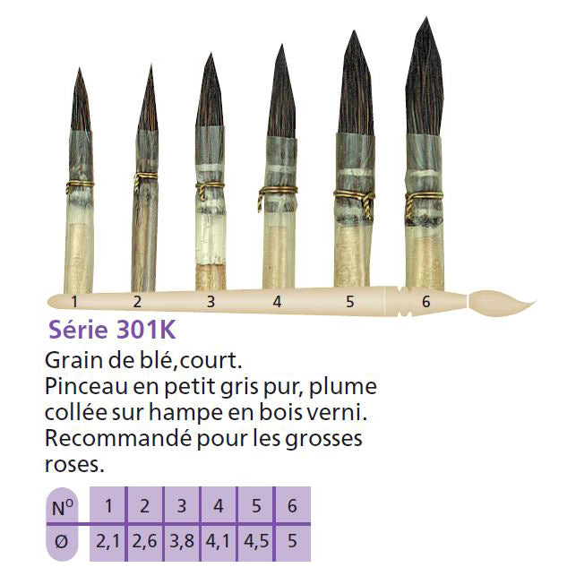 Pinceau LIM 301K Gain de blé court Petit gris pur