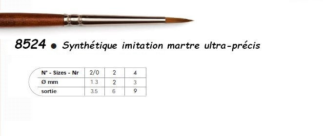 PINCEAU 8524 Precision Repique Synthé-Imitation martre