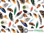 PLUMES CHINTZ Dim.50X70cm/750-850°C