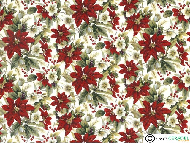 POINSETTIA CHINTZ Dim.50X70cm/750-850°C