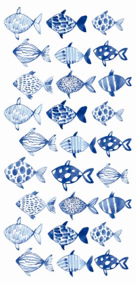POISSONS BLEUS.27motifs.20/30mm**