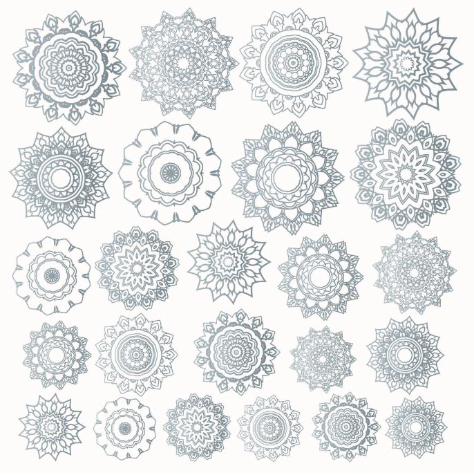 ROSACES D'ARGENT.24motifs.26/45mm maxi**