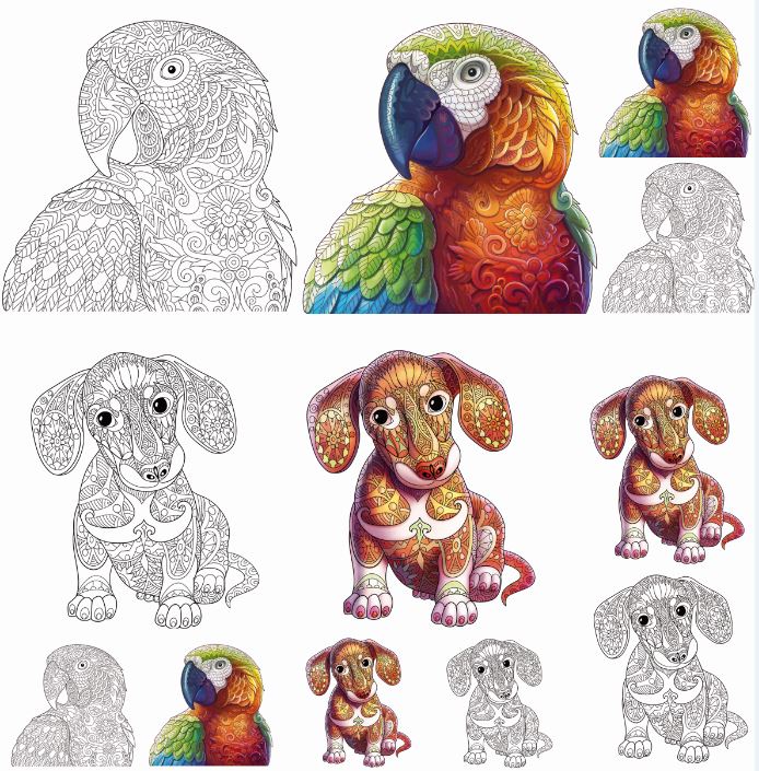 SILHOUETTES MIGNONNES.12motifs.30/70mm maxi**