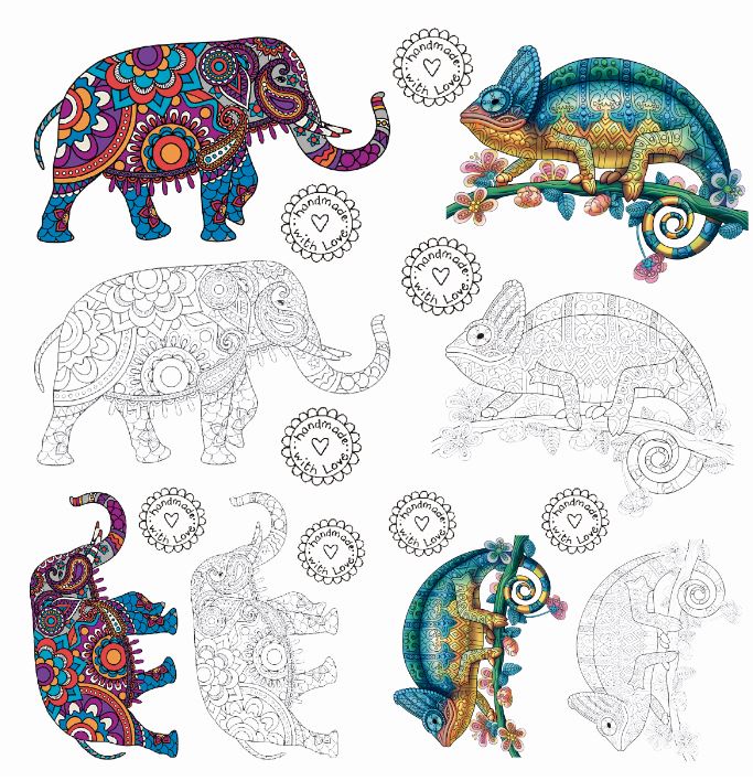 SILHOUETTES SAUVAGES.8motifs.60/90mm maxi**