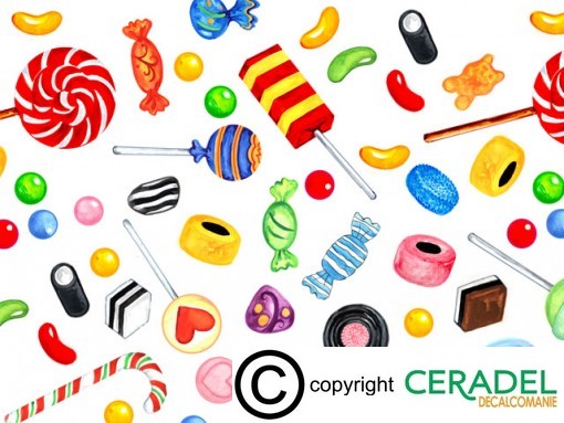 SWEETS CHINTZ DIM.50X70cm/750-850°C