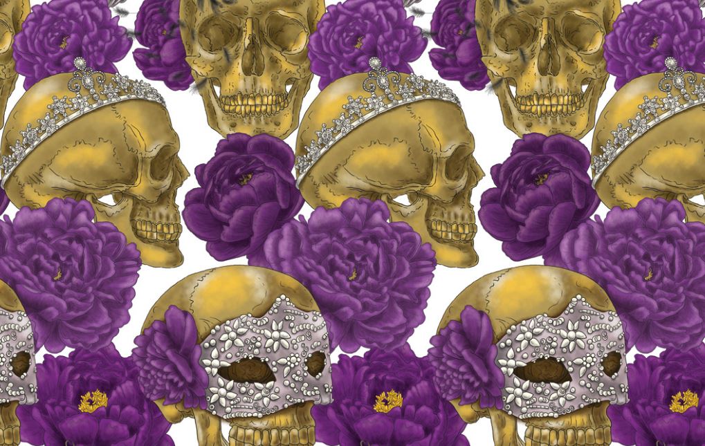 TETE DE MORT CHINTZ Dim.50x70cm/750-850°C